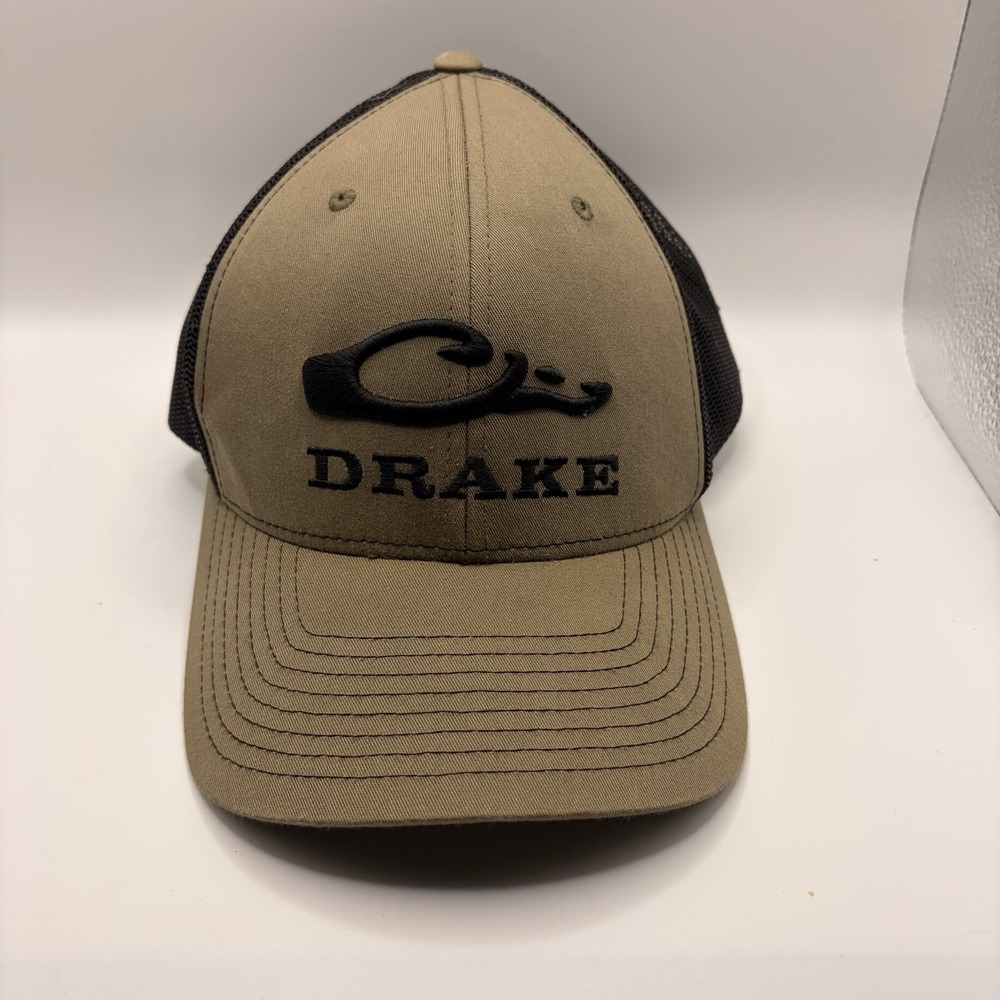Drake Waterfowl Richardson 112 Olive Black Trucker Hat Snapback Hunting Mens